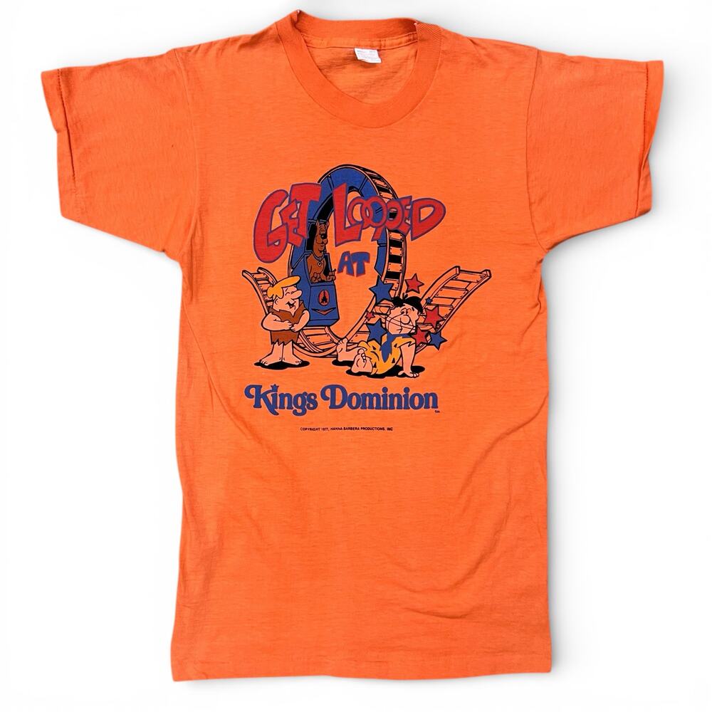 True Vintage 70s Get Looped Flintstones Kings Dominion Amusement Park T Shirt M